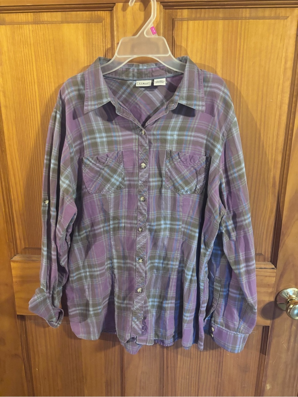 LL Bean Plaid Button-Up Shirt